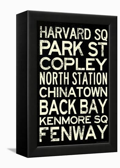 Boston MBTA Stations Vintage Subway Retro Metro Travel-null-Framed Stretched Canvas