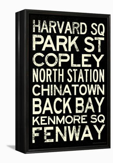 Boston MBTA Stations Vintage Subway Retro Metro Travel-null-Framed Stretched Canvas