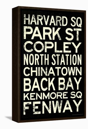 Boston MBTA Stations Vintage Subway Retro Metro Travel-null-Framed Stretched Canvas