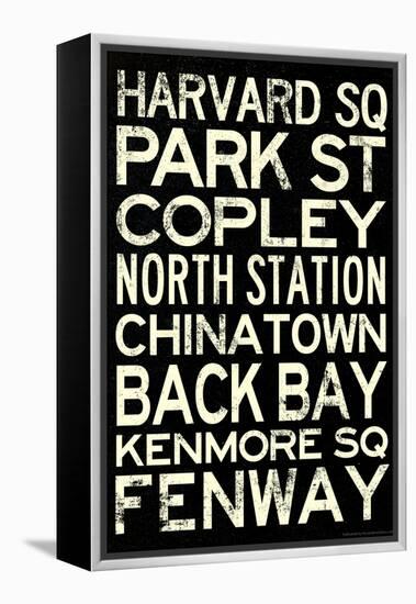 Boston MBTA Stations Vintage Subway Retro Metro Travel-null-Framed Stretched Canvas