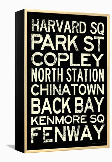 Boston MBTA Stations Vintage Subway Retro Metro Travel-null-Framed Stretched Canvas