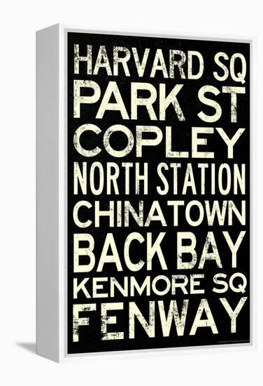 Boston MBTA Stations Vintage Subway Retro Metro Travel-null-Framed Stretched Canvas