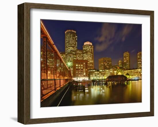 Boston Skyline at Dusk, Boston, Massachusetts, USA-Adam Jones-Framed Photographic Print