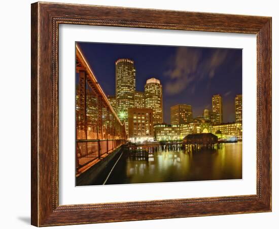 Boston Skyline at Dusk, Boston, Massachusetts, USA-Adam Jones-Framed Photographic Print