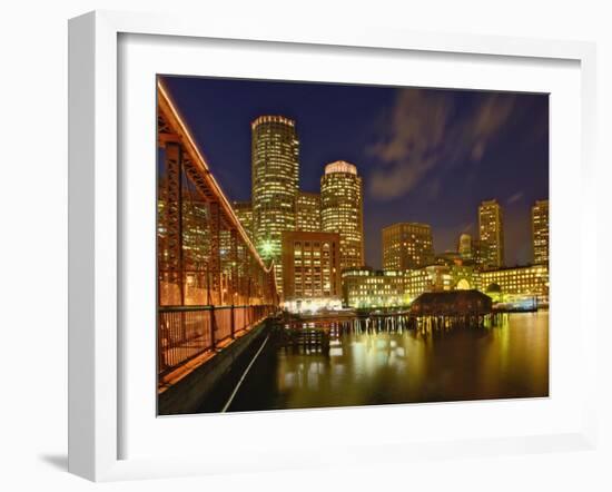 Boston Skyline at Dusk, Boston, Massachusetts, USA-Adam Jones-Framed Photographic Print