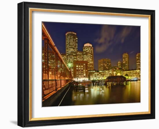 Boston Skyline at Dusk, Boston, Massachusetts, USA-Adam Jones-Framed Photographic Print