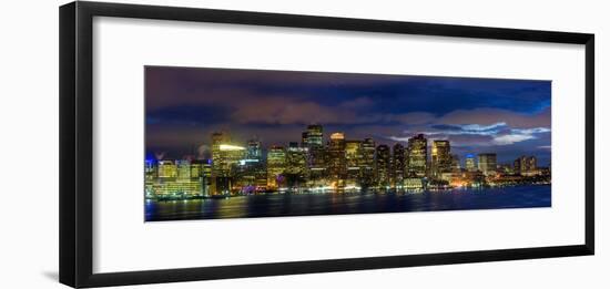 Boston Skyline Panorama at Night-Jeff Kreulen-Framed Photographic Print