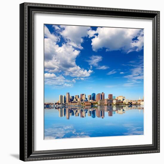 Boston Skyline with River in Sunlight at Massachusetts USA-holbox-Framed Photographic Print