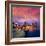 Boston Sunset Skyline from Fan Pier in Massachusetts USA-holbox-Framed Photographic Print