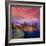 Boston Sunset Skyline from Fan Pier in Massachusetts USA-holbox-Framed Photographic Print