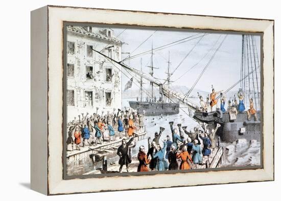 Boston Tea Party, 1773-Currier & Ives-Framed Premier Image Canvas