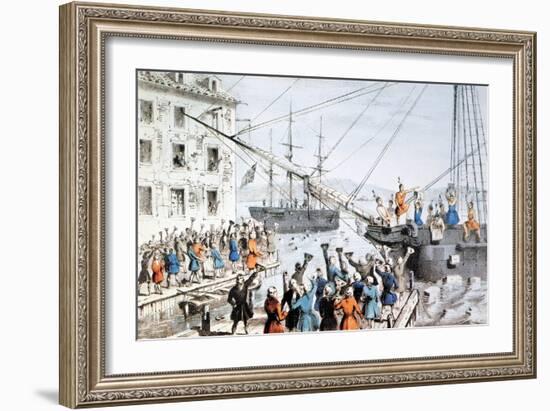 Boston Tea Party, 1773-Currier & Ives-Framed Giclee Print