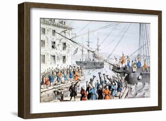 Boston Tea Party, 1773-Currier & Ives-Framed Giclee Print