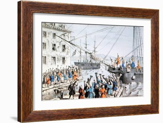 Boston Tea Party, 1773-Currier & Ives-Framed Giclee Print