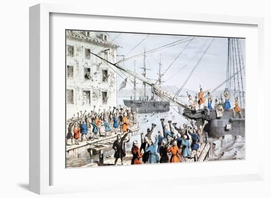 Boston Tea Party, 1773-Currier & Ives-Framed Giclee Print