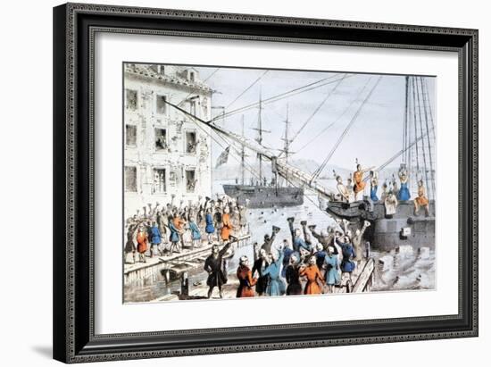 Boston Tea Party, 1773-Currier & Ives-Framed Giclee Print