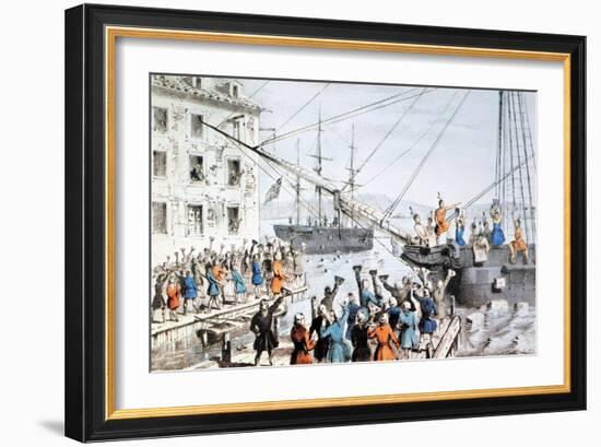 Boston Tea Party, 1773-Currier & Ives-Framed Giclee Print