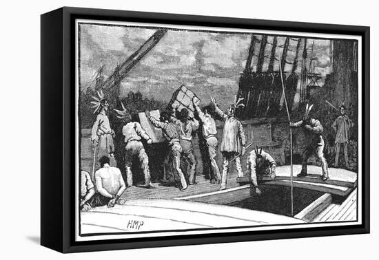 Boston Tea Party, December 1773-null-Framed Premier Image Canvas