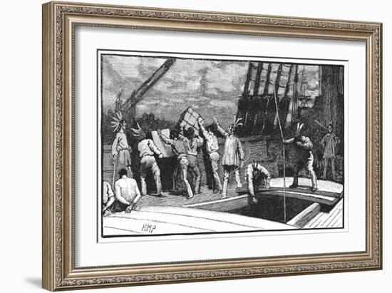 Boston Tea Party, December 1773-null-Framed Premium Giclee Print