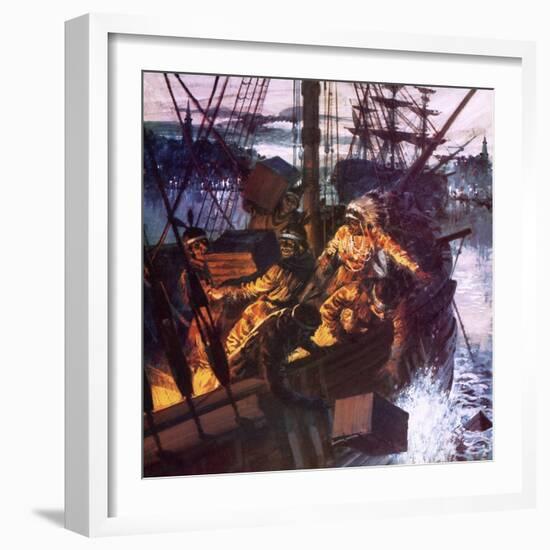 Boston Tea Party-English School-Framed Giclee Print