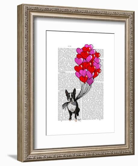 Boston Terrier and Balloons-Fab Funky-Framed Art Print