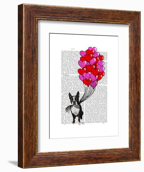 Boston Terrier and Balloons-Fab Funky-Framed Art Print