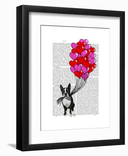 Boston Terrier and Balloons-Fab Funky-Framed Art Print