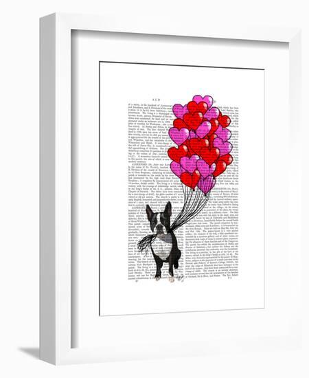 Boston Terrier and Balloons-Fab Funky-Framed Art Print