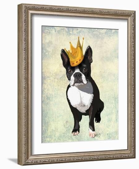 Boston Terrier and Crown-Fab Funky-Framed Art Print