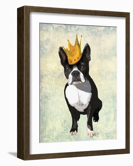 Boston Terrier and Crown-Fab Funky-Framed Art Print