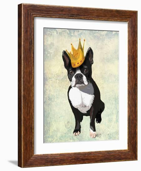 Boston Terrier and Crown-Fab Funky-Framed Art Print