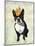 Boston Terrier and Crown-Fab Funky-Mounted Art Print