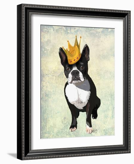 Boston Terrier and Crown-Fab Funky-Framed Art Print