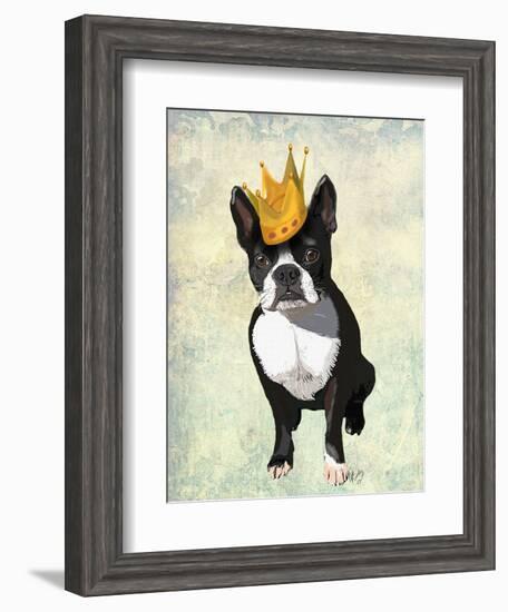 Boston Terrier and Crown-Fab Funky-Framed Art Print