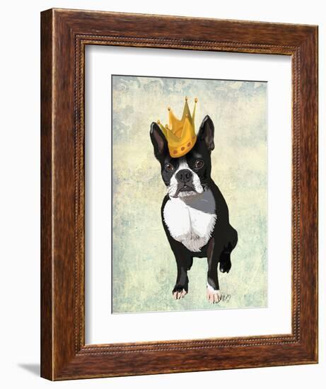 Boston Terrier and Crown-Fab Funky-Framed Art Print