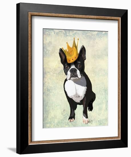 Boston Terrier and Crown-Fab Funky-Framed Art Print