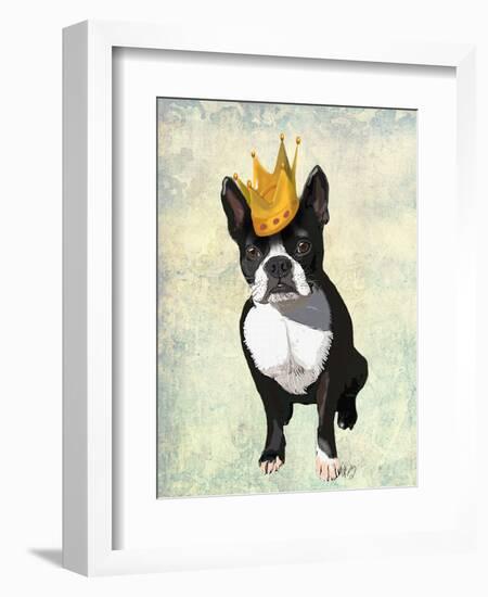 Boston Terrier and Crown-Fab Funky-Framed Art Print