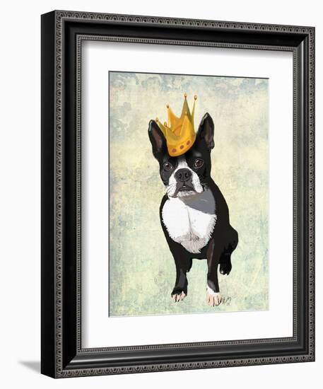 Boston Terrier and Crown-Fab Funky-Framed Art Print