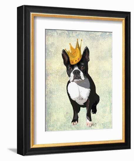 Boston Terrier and Crown-Fab Funky-Framed Art Print