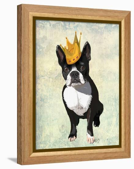 Boston Terrier and Crown-Fab Funky-Framed Stretched Canvas