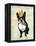 Boston Terrier and Crown-Fab Funky-Framed Stretched Canvas