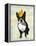 Boston Terrier and Crown-Fab Funky-Framed Stretched Canvas