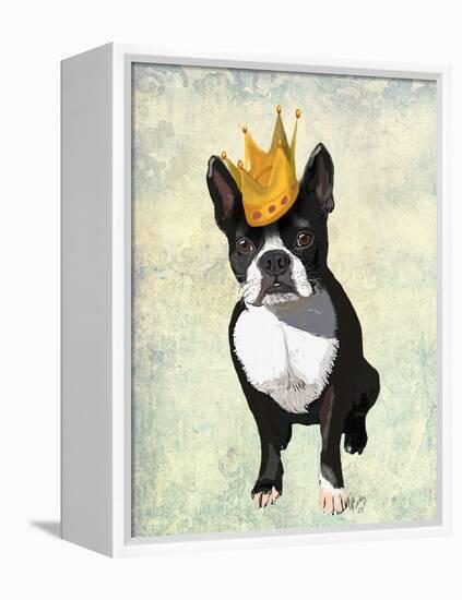 Boston Terrier and Crown-Fab Funky-Framed Stretched Canvas