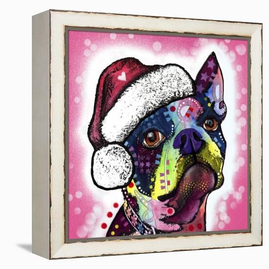 Boston Terrier Christmas-Dean Russo-Framed Premier Image Canvas