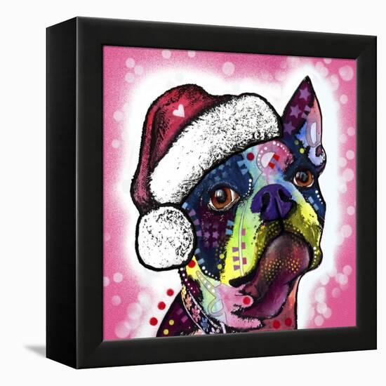 Boston Terrier Christmas-Dean Russo-Framed Premier Image Canvas