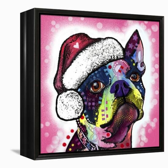 Boston Terrier Christmas-Dean Russo-Framed Premier Image Canvas