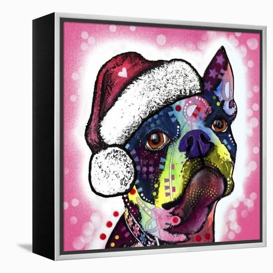 Boston Terrier Christmas-Dean Russo-Framed Premier Image Canvas