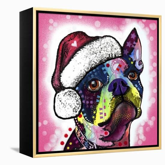Boston Terrier Christmas-Dean Russo-Framed Premier Image Canvas