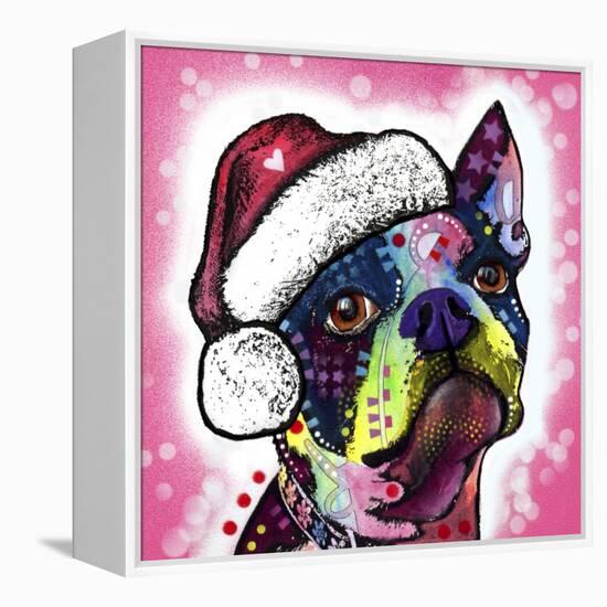 Boston Terrier Christmas-Dean Russo-Framed Premier Image Canvas