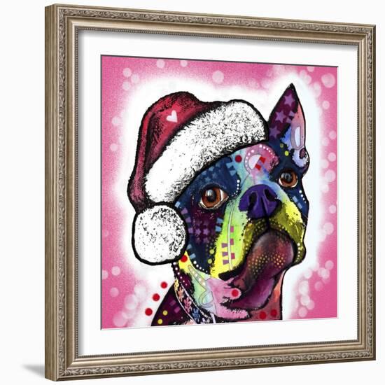 Boston Terrier Christmas-Dean Russo-Framed Giclee Print